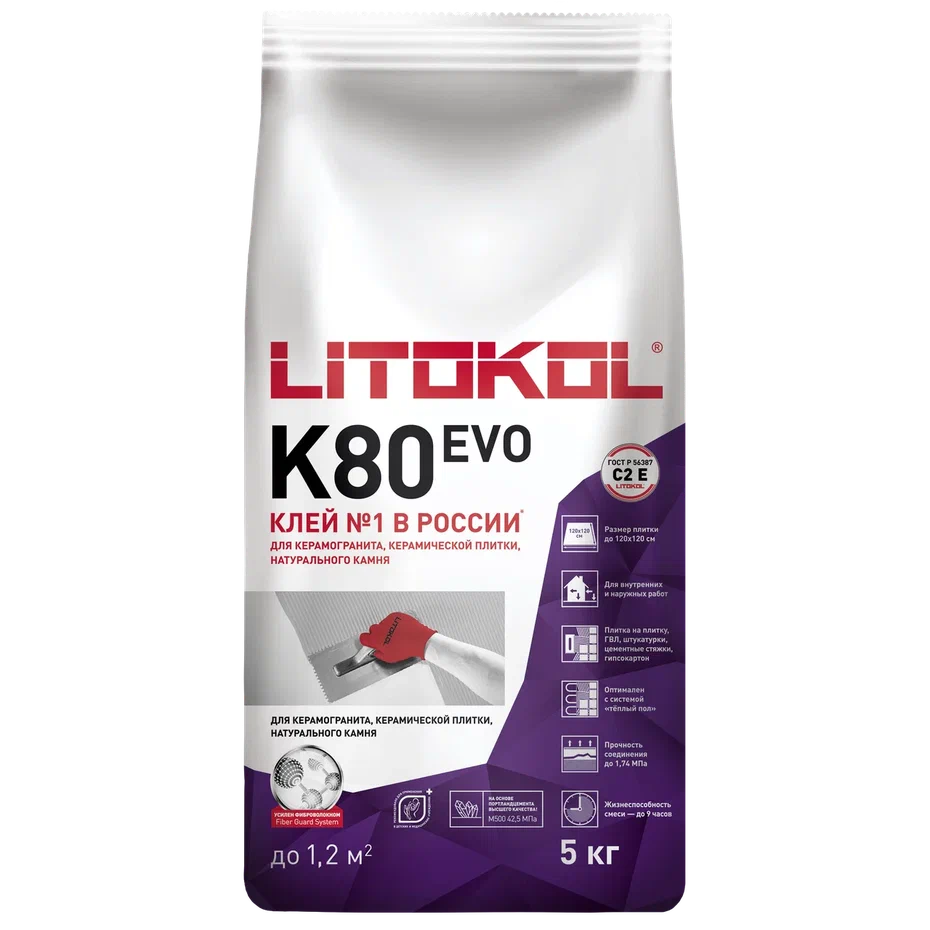 Купить LitoFlex K80-клеевая смесь 5kg Al.bag в Краснодаре #3