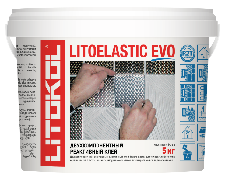 Купить LitoElastic EVO белый-двухкомпонентный клей 5kg bucket в Ростове-на-Дону-1