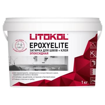 Купить EpoxyElite Е.100 СУПЕРБЕЛЫЙ эпоксидный состав для укладки и затирки плитки и мозаики (1,0 kg bucket) в Санкт-Петербурге