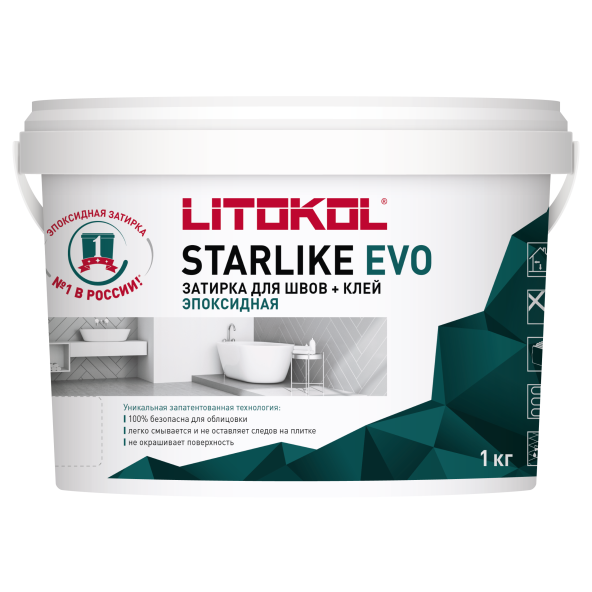 Купить STARLIKE EVO S.115 GRIGIO SETA затир.смесь (1kg bucket) в Нижнем Новгороде-1