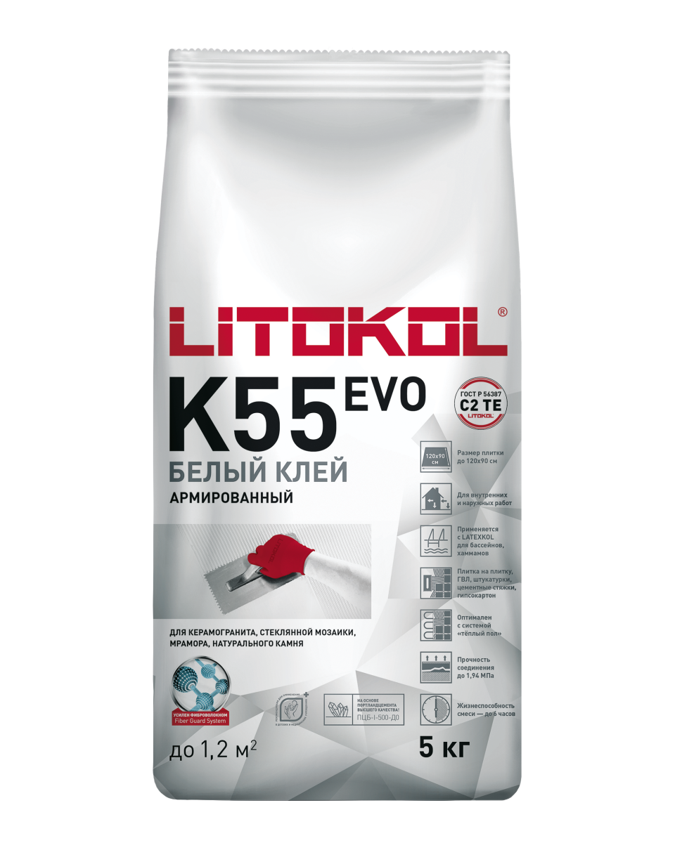 Купить LitoPlus K55-клеевая смесь 5kg Al.bag в Краснодаре