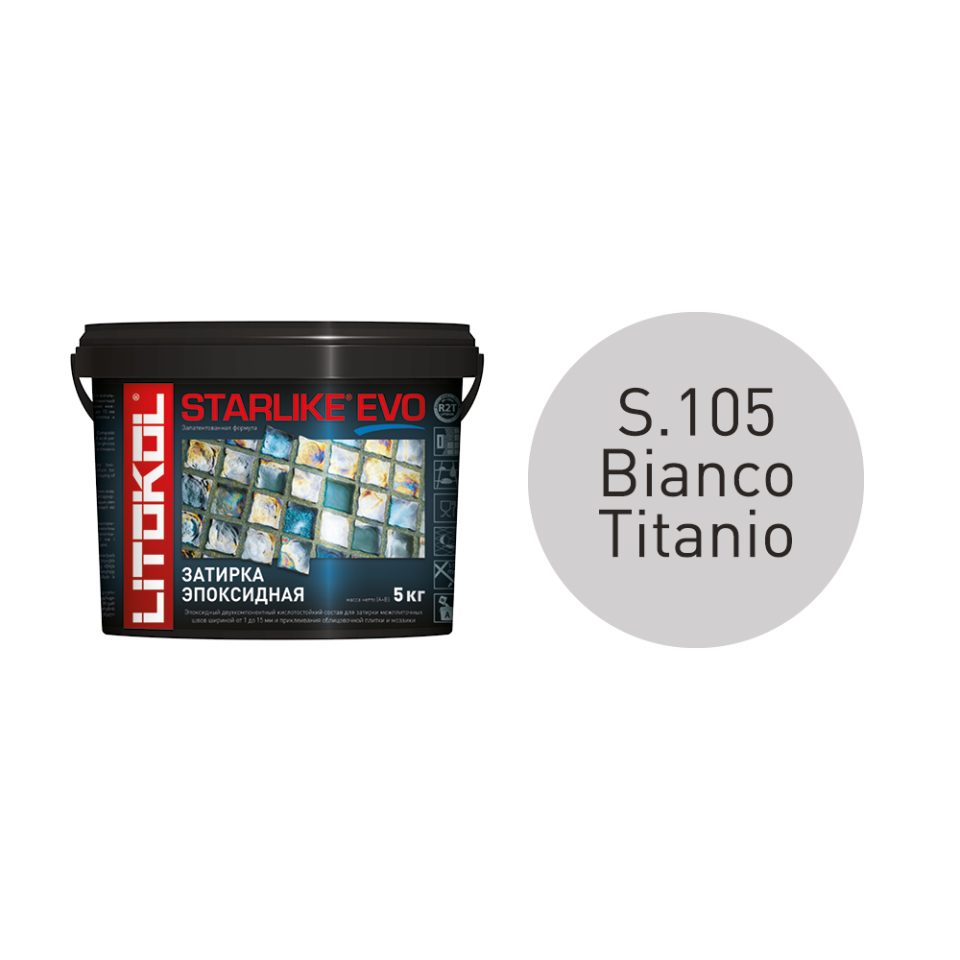 Купить STARLIKE EVO S.105 BIANCO TITANIO затир.смесь (5kg bucket) в Краснодаре #2