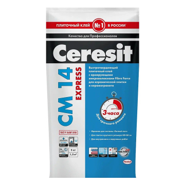 Купить Сeresit CM14 Express/5кг Быстрый Плиточный клей для керамогранита, РФ в Воронеже