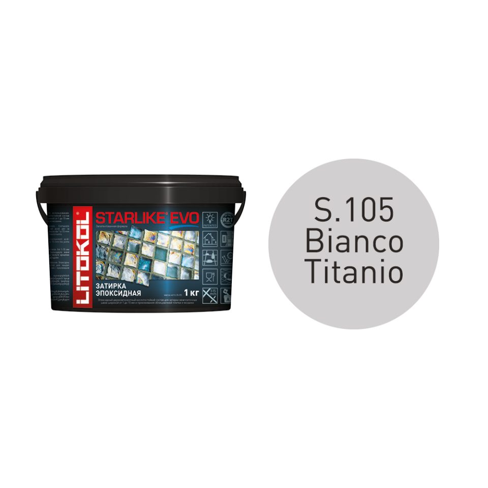 Купить STARLIKE EVO S.105 BIANCO TITANIO затир.смесь (1kg bucket) в Краснодаре #2
